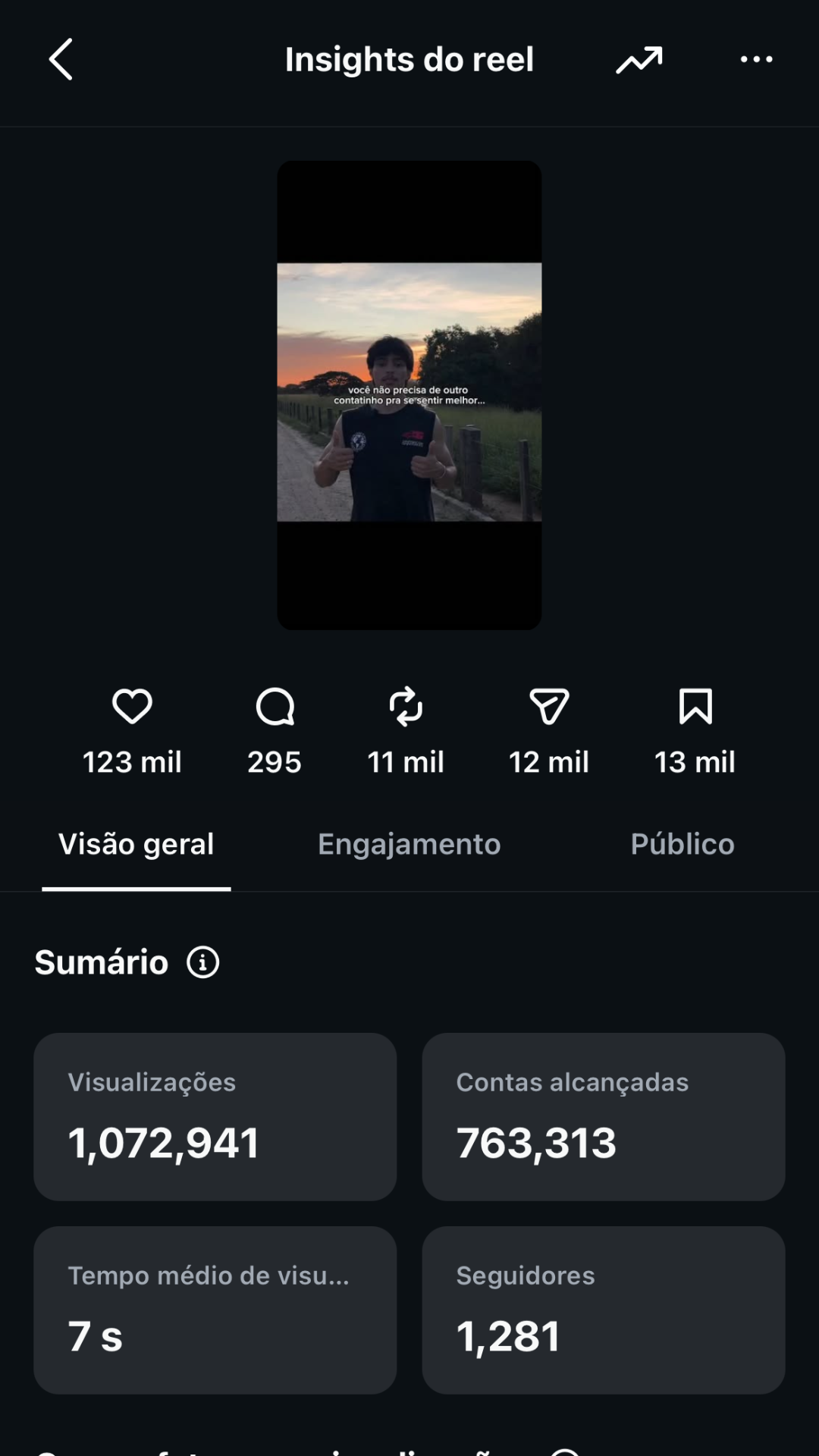 1 milhão de views • formato reflexão